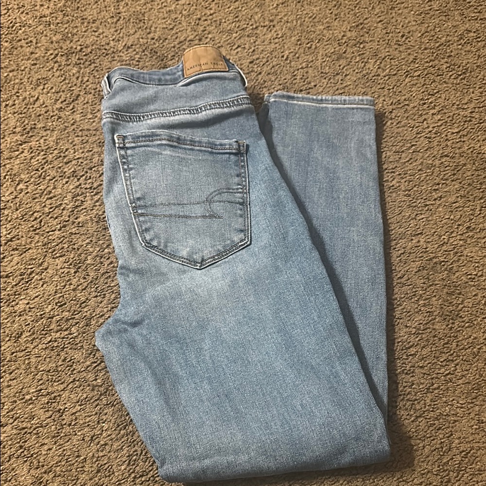 American Eagle Outfitters Light Blue Straight Leg Jeans